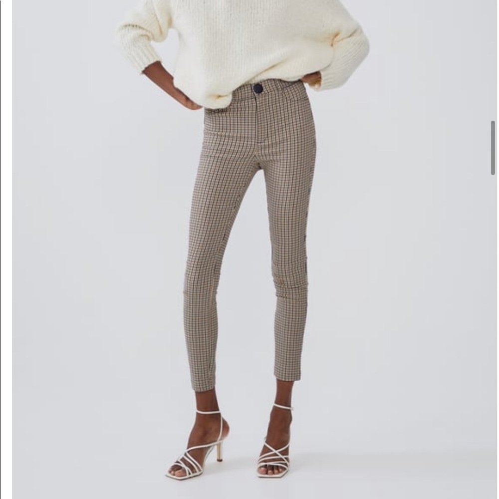 Zara high waisted plaid leggings